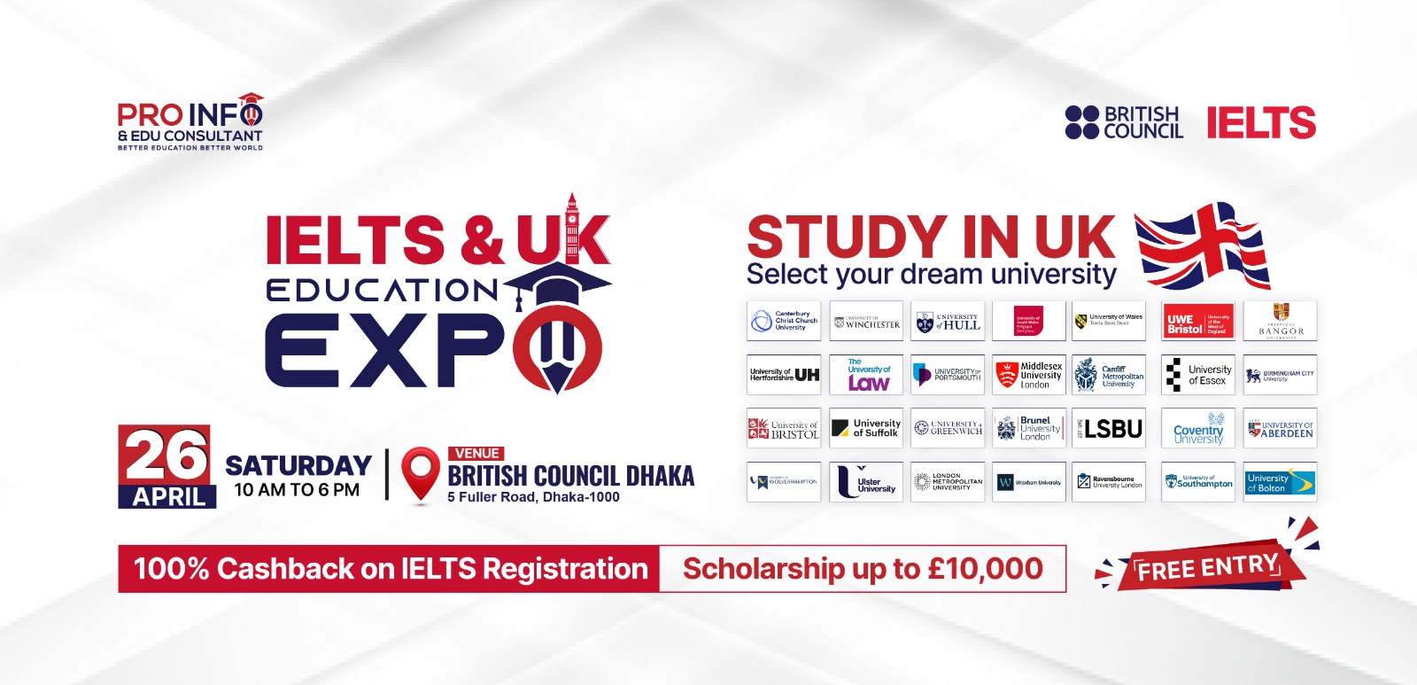 Pro Info Edu Consultant & British Council Present: IELTS & UK Education Expo 2025!